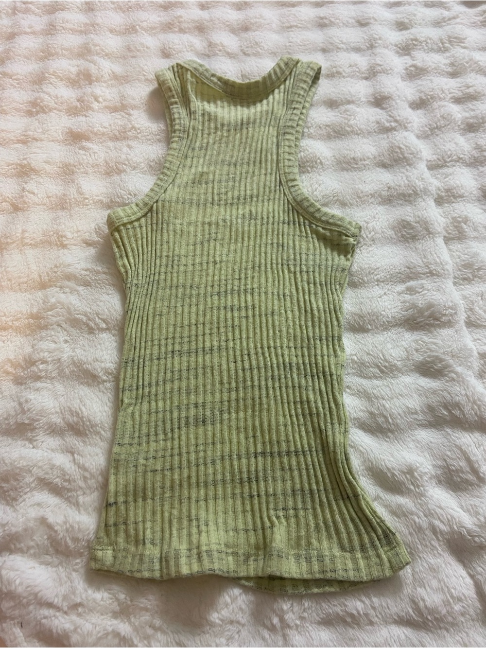 Monrow Ultimate Green Ribbed Racerback Tank Top 34069 - Picture 3 of 7